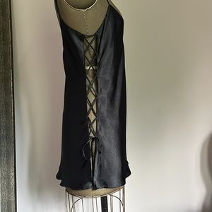 Vintage Satin LaSenza Slip Dress/Top with open lace-up sides